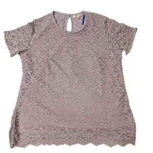 Teddi Rose Women's Lace Short Sleeve Blouse – Lavender – Size L – NWT- Cottage